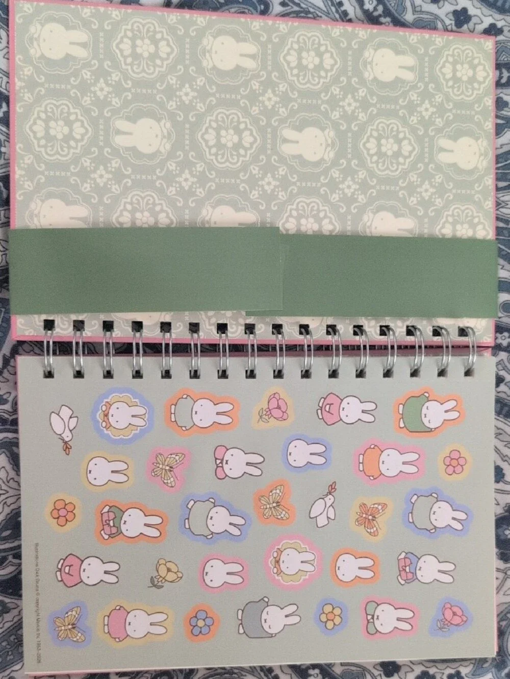 miffy Pink Floral Bunny Spiral Notebook with Pen and Stickers